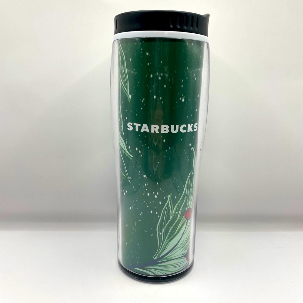 Starbucks Holiday 2020 Green Floral Lid Tumbler 16oz